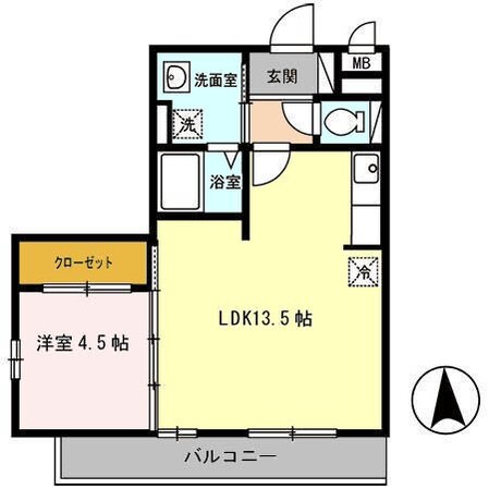 D-Room三百人町 Aの物件間取画像